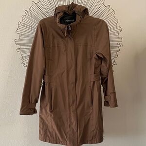 Marmot Chocolate Brown Trench Style Coat Size M